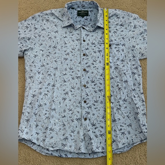 RODD & GUNN Shirt Mens Large Sport Fit Blue Tropical Print Italy Woven Button Up - Picture 7 of 8